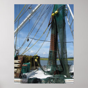 Affiche de bateau de crevette