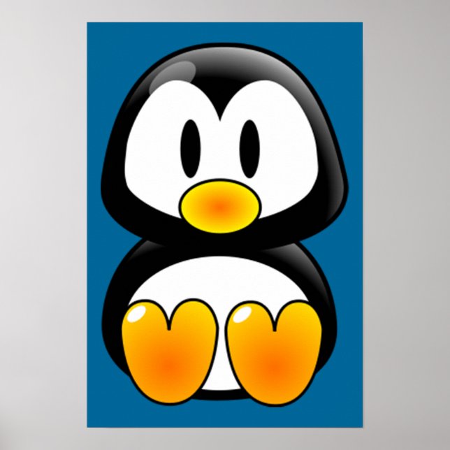 affiche de bébé pingouin tux (Devant)