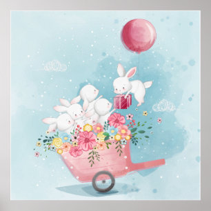 Affiche de bébés lapins adorables