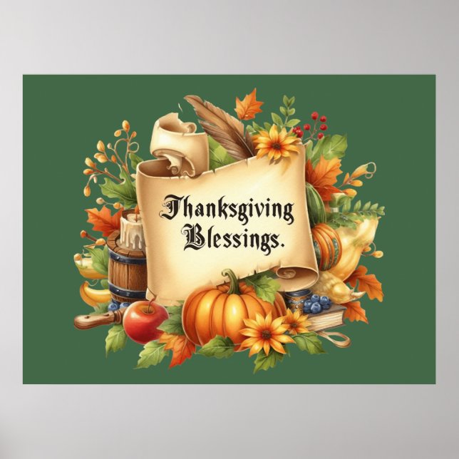 Affiche de Bénédiction de Thanksgiving (Devant)
