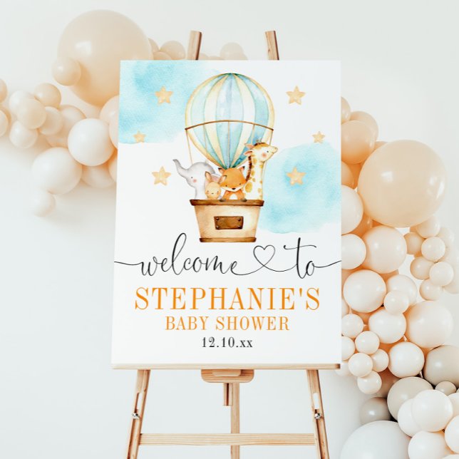 Affiche de bienvenue à air chaud vers le haut et v (Créateur téléchargé)