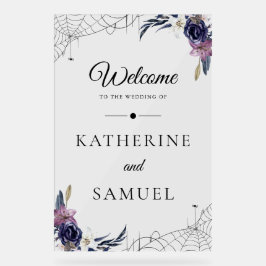 Affiche de bienvenue acrylique Mariage Halloween