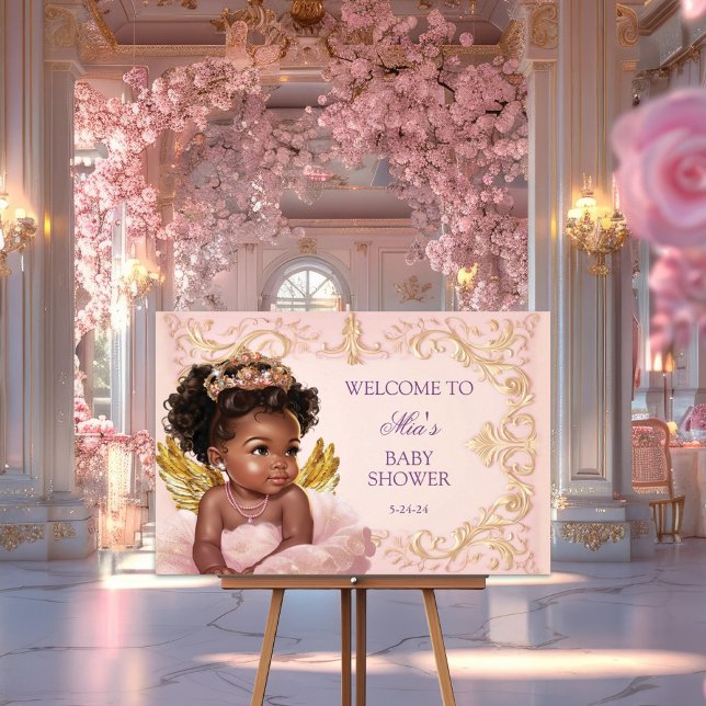 Affiche de bienvenue Baby shower afro-américaine (Créateur téléchargé)