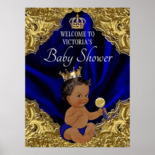 Affiche de bienvenue Baby shower afro-américaine (Devant)