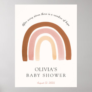 Affiche de bienvenue Baby shower arc-en-ciel