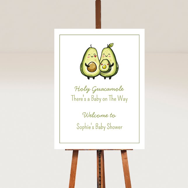 Affiche de bienvenue Baby shower Avocado (Avocado Baby Shower Party Sign)