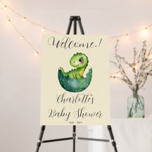 Affiche de bienvenue Baby shower Baby Dino