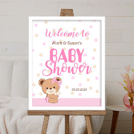 Affiche de bienvenue Baby shower bébé mignonne - F