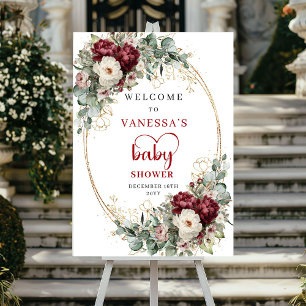 Affiche de bienvenue Baby Shower Bohème Florale Bo