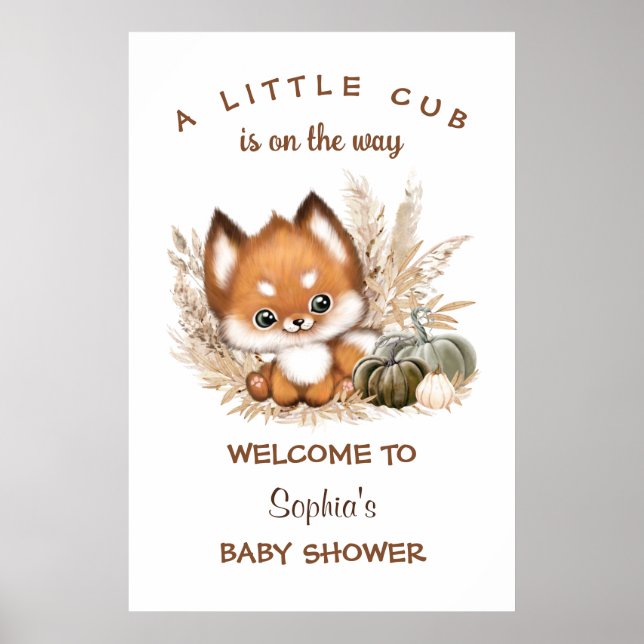 Affiche de bienvenue Baby shower Boho Automne (Devant)