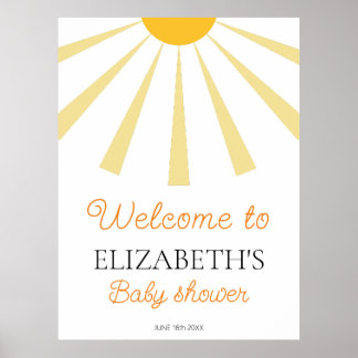 Affiche de bienvenue Baby shower Boho Sunshine