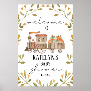 Affiche de bienvenue Baby shower citrouille