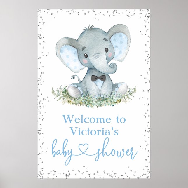 Affiche de bienvenue Baby shower Cravate de Partie (Devant)