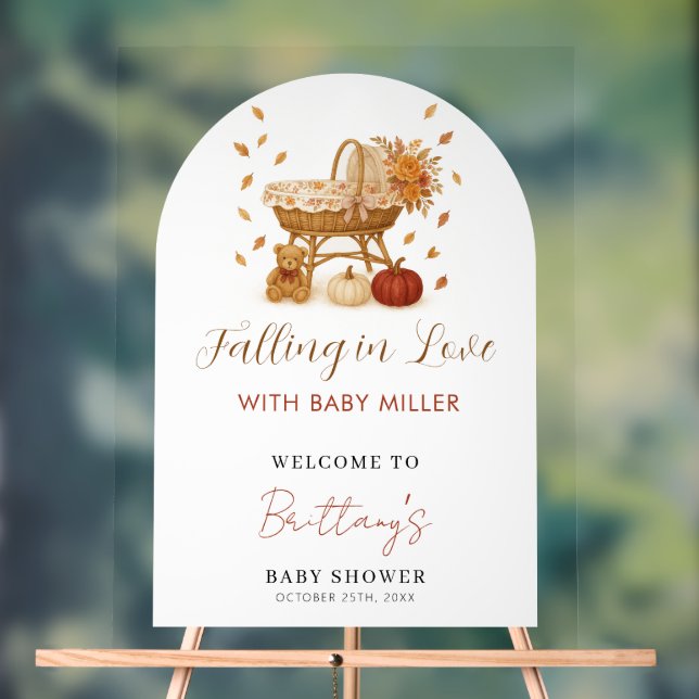 Affiche de bienvenue Baby shower d'automne (Neutre)