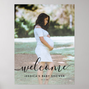 Affiche de bienvenue Baby shower de calligraphie p