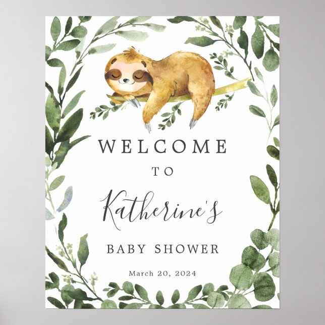 Affiche de bienvenue Baby shower de la fente couch (Devant)