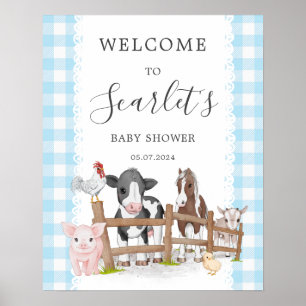 Affiche de bienvenue Baby shower de la ferme