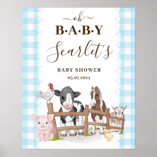 Affiche de bienvenue Baby shower de la ferme