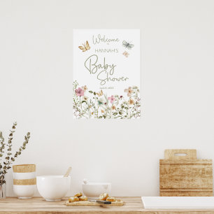 Affiche de bienvenue Baby shower de petite fille p