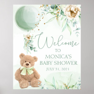Affiche de bienvenue Baby shower de Teddy Bear