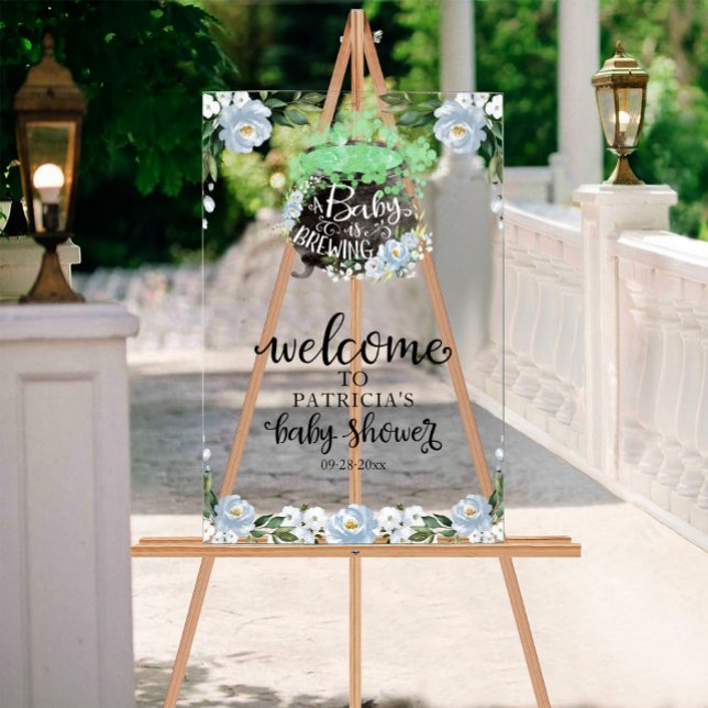 Affiche de bienvenue Baby shower d'Halloween Flora (Créateur téléchargé)