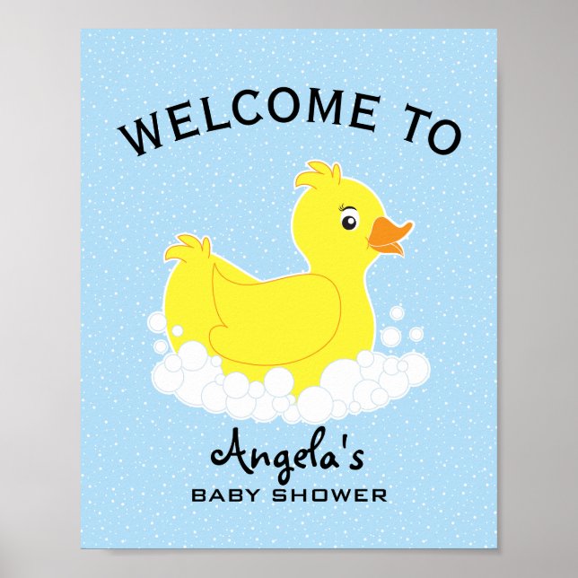 Affiche de bienvenue Baby shower en caoutchouc (Devant)