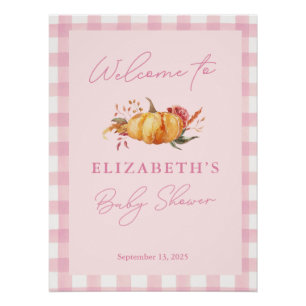 Affiche de bienvenue Baby shower fille petite Citr