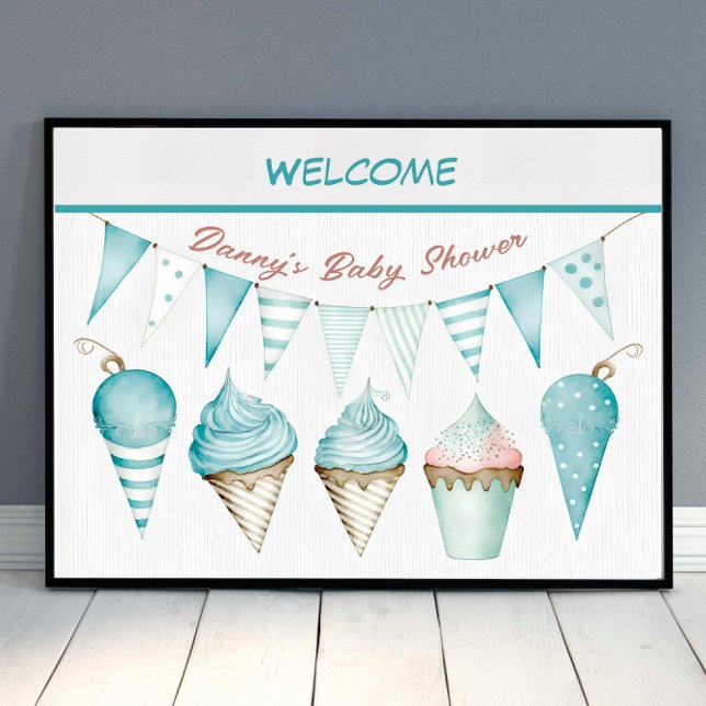 Affiche de bienvenue Baby shower garçon (Créateur téléchargé)