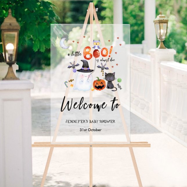 Affiche de bienvenue Baby shower Halloween acryliq (Créateur téléchargé)