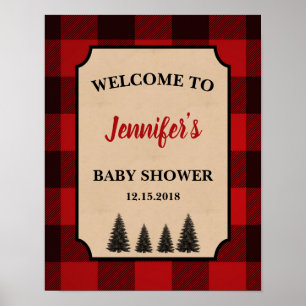 Affiche de bienvenue Baby shower Lumberjack person