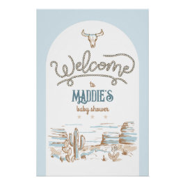 Affiche de bienvenue Baby shower Ouest Cowboy