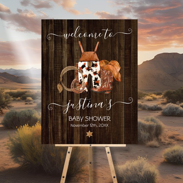 Affiche de bienvenue Baby shower Ouest de Little C (Créateur téléchargé)