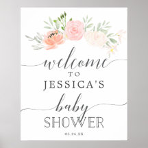 Affiche de bienvenue Baby shower Pastel Blush