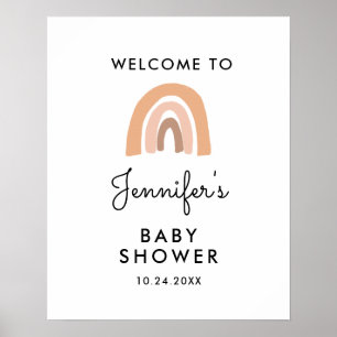 Affiche de bienvenue Baby shower Pastel Rainbow