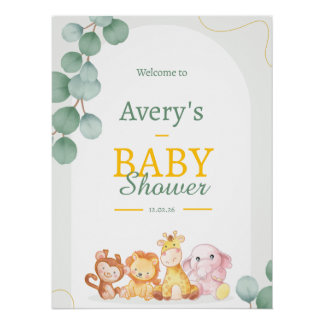 Affiche de bienvenue Baby shower personnalisée