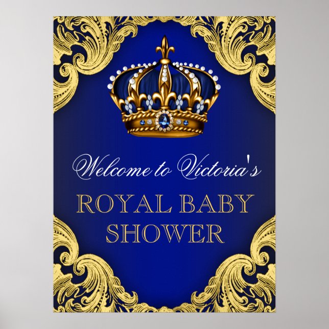 Affiche de bienvenue Baby shower Prince (Devant)