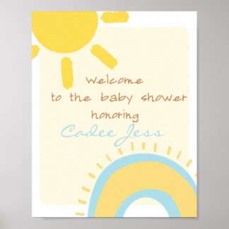 Affiche de bienvenue Baby shower Sunshine