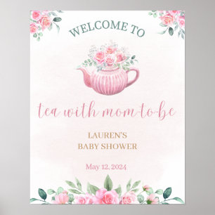 Affiche de bienvenue Baby shower Tea Party