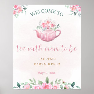 Affiche de bienvenue Baby shower Tea Party