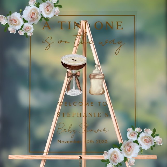 Affiche de bienvenue Baby shower Tini Espresso Mar (Créateur téléchargé)