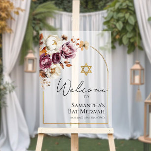 Affiche de bienvenue Bat mitzvah d'automne en Bour