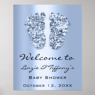 Affiche de bienvenue Bébé Bleu Pieds Bébé Garçon