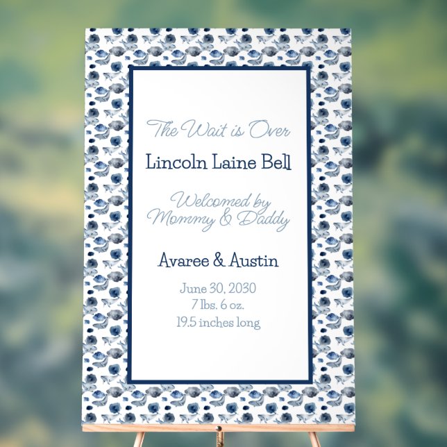 Affiche de bienvenue bébé garçon (Neutre)