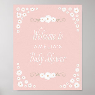 Affiche de bienvenue Boho Rose Baby shower de la m