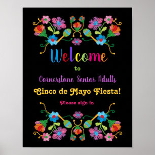 Affiche de bienvenue broderie de Fiesta mexicaine