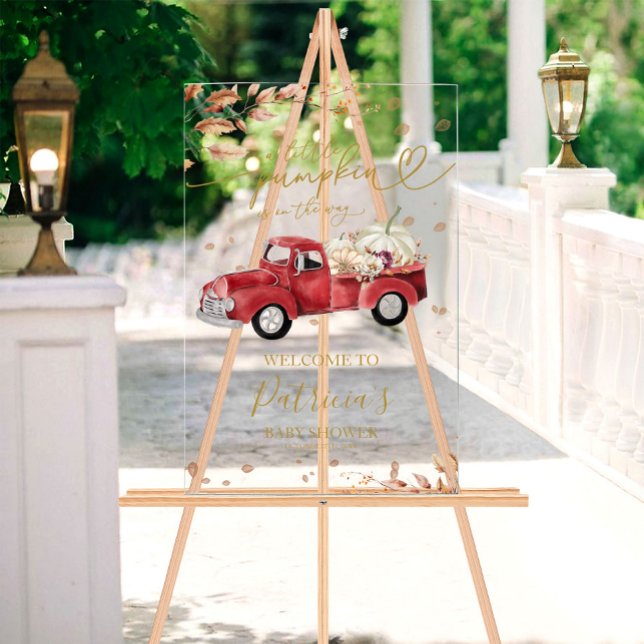 Affiche de bienvenue citrouille Baby shower d'auto (Créateur téléchargé)