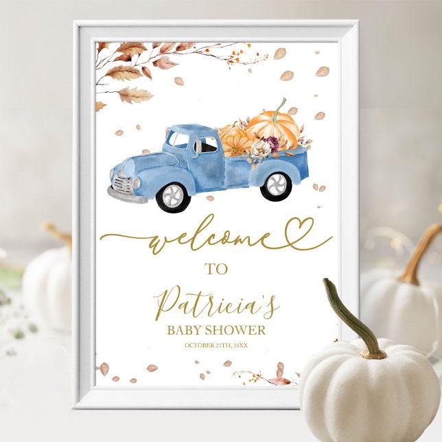 Affiche de bienvenue citrouille Baby shower d'auto (Créateur téléchargé)