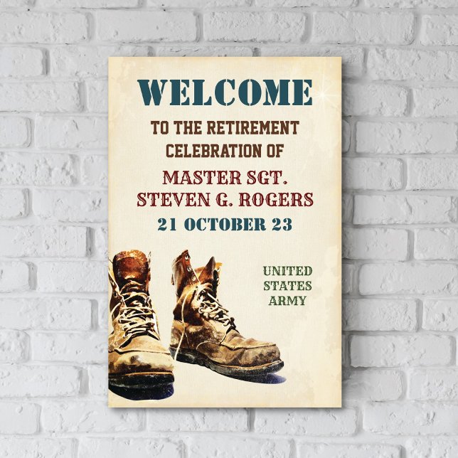 Affiche de bienvenue d'adieu à la retraite militai (Créateur téléchargé)
