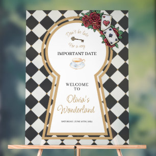 Affiche de bienvenue d'Alice au pays des merveille