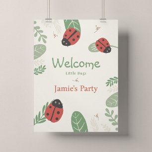 Affiche de bienvenue d'anniversaire coccinelle - F